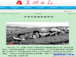 三峡日报：中学生参加采茶劳动